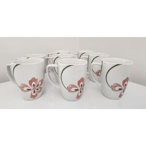 Corelle Coordinates Porcelain coffee mugs Pretty Pink 12 oz Cups ‎ (set of 8)